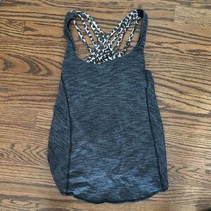 Lululemon Wild Stylish Gray Women's Top with Strappy Back